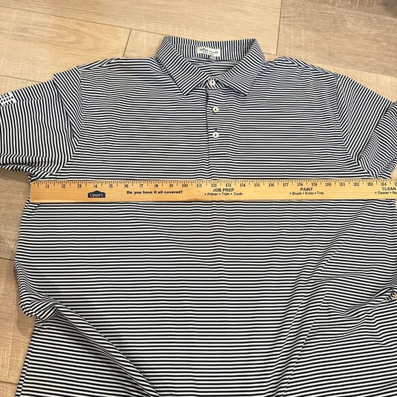 PETER MILLAR MENS SUMMER COMFORT BLACK STRIPE GOLF POLO SHIRT DRI FIT XL - Picture 5 of 9